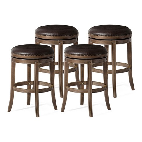 Maven Lane Alexander 31 Inch Tall Bar Height Rotating Backless Barstool ...