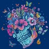 Men's Design By Humans Floral Butterfly Skull Funny Halloween Costume Hippie Flower By JeilJersey T-Shirt - 2 of 3