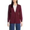 Lands' End Women's Fine Gauge Cotton Button Front Blazer Sweater - 3 of 4