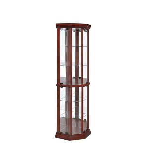 Coaster Appledale Traditional 6 Shelf Corner Curio Cabinet with Glass Doors Medium Brown - 1 of 4