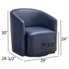 Swivel Faux Leather Barrel Chair with Pocket Coil Seat and 360-Degree Swivel for Living Room - 2 of 4