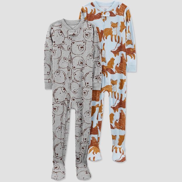 Just One You by Carter's Toddler Boys 2 PAIRS of Footed Pajamas Santa  NWT 