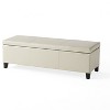 Gulches Ivory PU Storage Ottoman Bench - 51.25"W¡Á17.5"D¡Á16.25"H, Pressure Hinge Soft-Close, Multi-Functional for Bedroom Entryway - 4 of 4