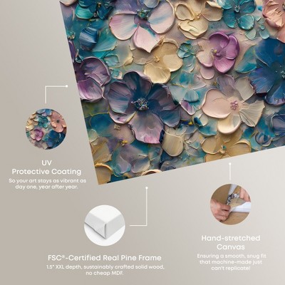 Jewel Flowers Multicolor Canvas Wall Art, 24" x 16"
