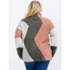 Women's Mock Neck Colorblock Pullover - PLUS - Wholesale Fashion Trends - image 2 of 3