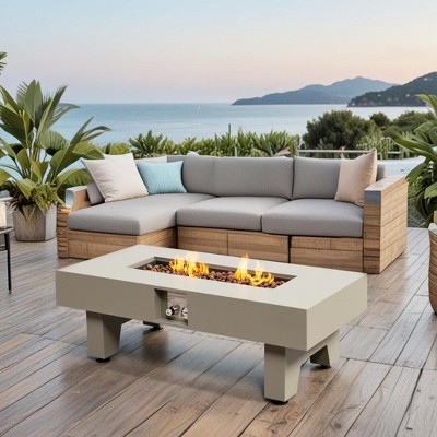 GDFStudio Law 42" Propane Fire Pit Table with Rain Cover