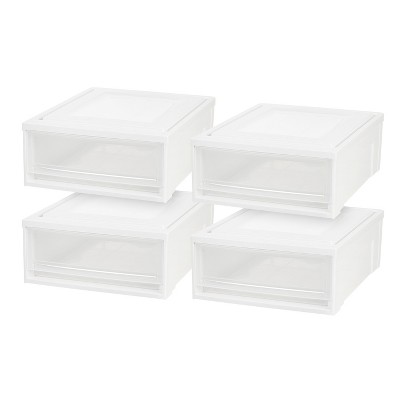 IRIS White Stackable Plastic Storage Drawer 7-in H x 15.75-in W x 19.63-in  D in the Storage Drawers department at