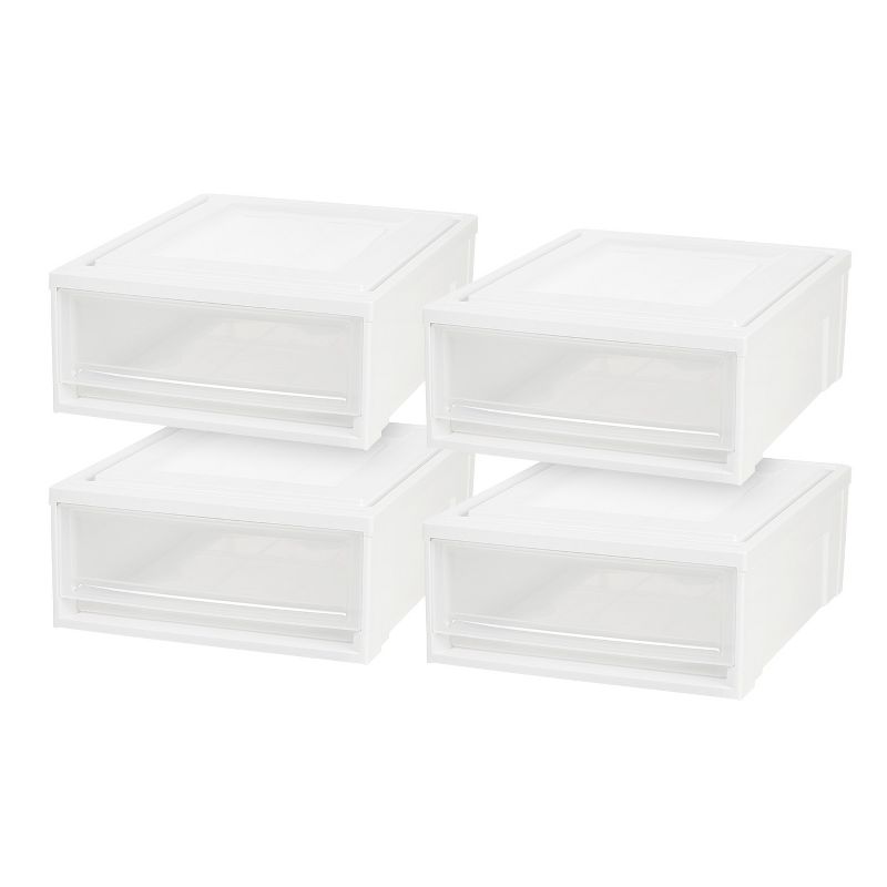 Plastic Clear Stackable Modular Shallow Storage Drawers Chest Box, 1 of 6