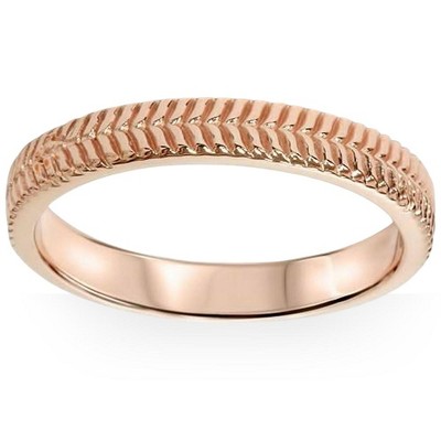 Pompeii3 14K Rose Gold Unique Hand Carved Wedding Band