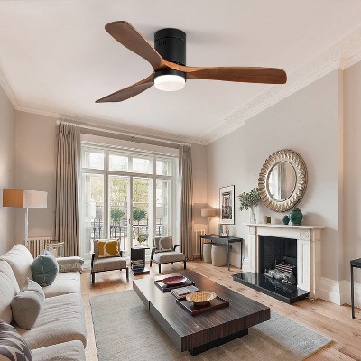 Sofucor 52'' Low Profile Indoor Outdoor Ceiling Fan with Light and Remote