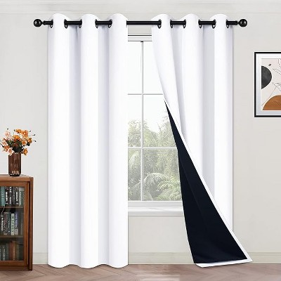 Yakamok Room Darkening Thermal Insulated Blackout Curtains for Bedroom (42Wx84L,Pure White 2 Panels)