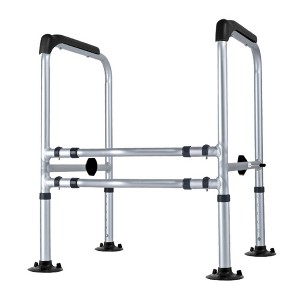 Toilet Safety Rail, 300LBS Toilet Safety Grab Bars with Suction Cups, Adjustable Height and Width - 1 of 4