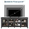 Modern TV Stand for 65 Inch - Entertainment Center with Storage Cabinet, 4 Sliding Glass Doors, Mid Century Media Console Table for Living Room - 4 of 4