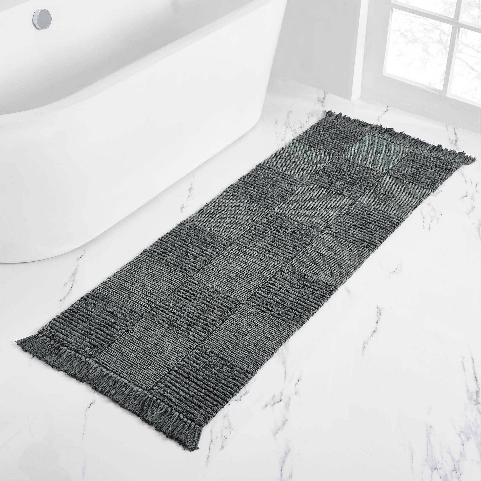 VCNY 24"x60" Stonewashed Cotton Bath Runner