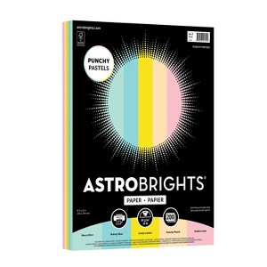 Astrobrights Punchy Pastels Colored Paper 24 lbs. 8.5" x 11" Assorted Colors 200 Sheets/Pack 91741 - 1 of 4