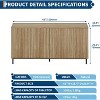 63" Modern Farmhouse Sideboard Buffet Cabinet with 4 Fluted Doors & Metal Legs & Adjustable Shelves, for Kitchen, Dining Room, Living Room - 2 of 4