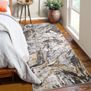 GOCAPTAIN Modern Abstract Rug, Washable Area Rugs for Living Room Bedroom, Contemporary Stain Resistant Carpet, Foldable Floor Mats for Home Office - 1 of 4