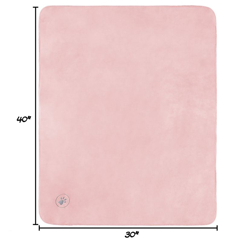 Waterproof Pet Blanket - 30x40-Inch Reversible Fleece Throw Protects Couches, Cars, and Beds from Spills, Stains, and Fur by PETMAKER (Pink), 2 of 9