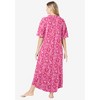 Dreams & Co. Women's Plus Size Long French Terry Zip-Front Robe - 3 of 4
