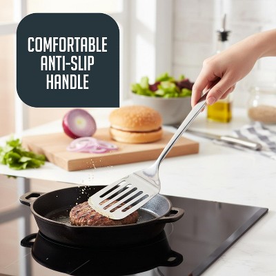 Luminuxe Stainless Steel Kitchen Utensil Set with Holder, 5-Piece Heat Resistant Kitchen Tools Set, Includes Ladle, Skimmer & Serving Spoon, Nonstick Cookware — фото 5