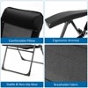 Tangkula 4PCS Outdoor Patio Folding Dining Chairs with Reclining Backrest and Headrest Black - 3 of 4