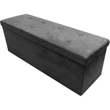 Sorbus Collapsible Bench Ottoman With Cover - Faux Suede