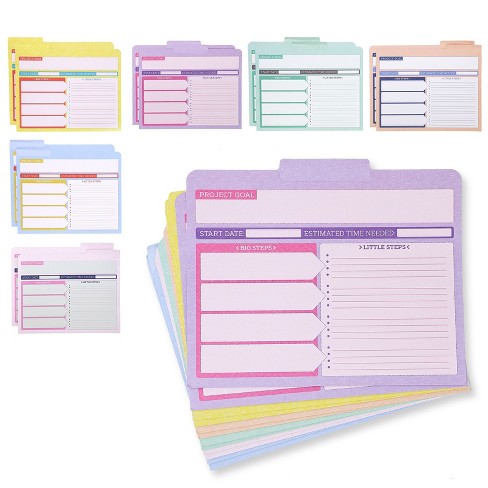 1/3 Cut Tabs Letter Size 30x Notes File Folders Office Papers Organizer 5 Color 