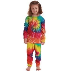 Just Love Tie Dye Mommy & Me Thermal Set  Coordinated Warm Sleepwear for Women & Kids - 1 of 1