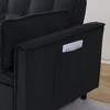Kumasinova Velvet/Corduroy Couch with Pull-Out Bed,3 in 1 Convertible Loveseat with Backrest&2 Pillows,Sleeper Sofa Bed with Pockets for Living Room - 4 of 4