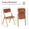 Kumasinova 18.5" Flodable Dining Chair Set of 2,Stackable Kitchen Chair with Leather Woven Seat&Back,Minimalist Armless Chair,250lbs Max - 3 of 4