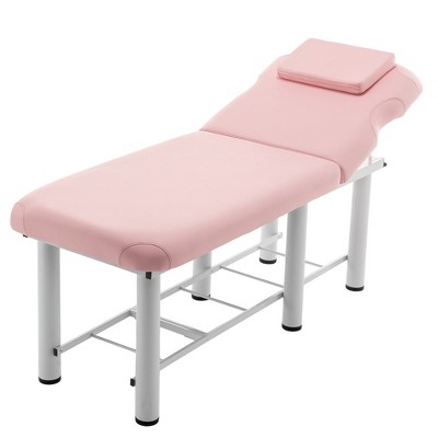 LOVMOR Professional Massage Table, PU Salon Lash Tattoo Bed with Adjustable Backrest, Removable Headrest, Bottom Shelf Storage, for Spa Beauty, WhiteLOVMOR Professional Massage Table, PU Salon Lash Tattoo Bed with Adjustable Backrest, Removable Headrest, Bottom Shelf Storage, for Spa Beauty