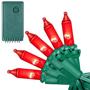 Novelty Lights RetroGlo® LED Chasing Mini Lights Connectable 140 Light Green Wire 46.5 Feet Long - 1 of 4