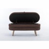 CAVINAS Storage Bench Velvet Accent Stools with Wood Legs for Bedroom and Entryway - 3 of 4