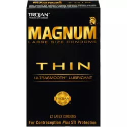 Trojan Magnum Thin Lubricated Condoms - 12ct