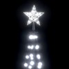 vidaXL Christmas Cone Tree with Cold White LED Lights - Water-Resistant Indoor/Outdoor Holiday Decoration - Standalone Tree with Star Light Top - 4 of 4