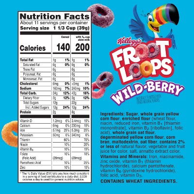 Kellogg's Froot Loops Wild Berry Family Size Breakfast Cereal - 16.1oz
