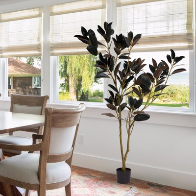 Angel Sar 6FT Artificial Rubber Tree, Fake Plant for Indoor Home Office Decor, Realistic Potted Tree for Living Room, Patio, Porch