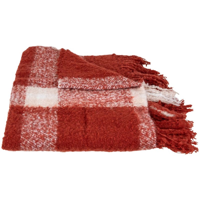 Northlight Red Plaid Woven Fringed Christmas Throw Blanket 50" x 60", 3 of 6