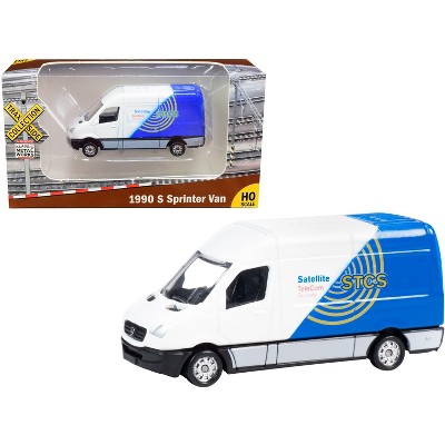 1990 Mercedes Benz Sprinter Van White & Blue "STCS Satellite TeleCom Security" "TraxSide Collection" 1/87 (HO) Diecast Model by Classic Metal Works