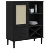 vidaXL Highboard SENJA Rattan Look Black 35.4 in.x15.7 in.x44.1 in. Solid Wood Pine - 3 of 4