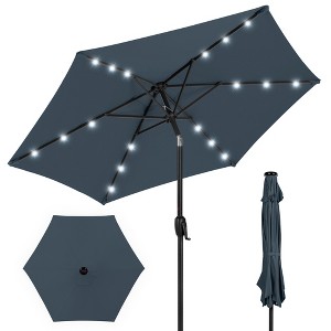 Best Choice Products 7.5ft Outdoor Solar Patio Umbrella for Deck, Pool w/ Tilt, Crank, LED Lights - 1 of 4