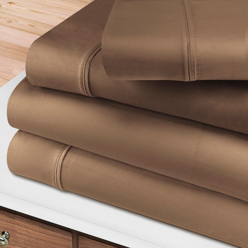 100% Premium Cotton 400 Thread Count Solid Deep Pocket Luxury Bed Sheet Set by Blue Nile Mills, 1 of 6