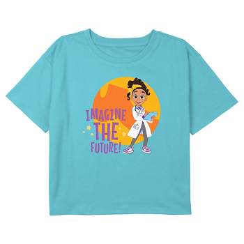Girl's Blippi Meekah Imagine the Future Crop Top T-Shirt