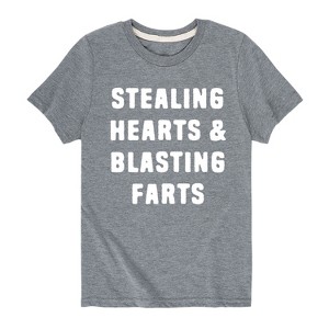 Boys' - Instant Message - Stealing Hearts And Blasting Farts Short Sleeve Graphic T-Shirt - 1 of 4