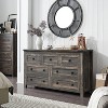 SinCiDo 7 Drawers Farmhouse Dresser & TV Stand, Rustic Wood Storage Cabinet for Bedroom, Living Room, Hallway Organization, Dark Rustic Oak - 3 of 4