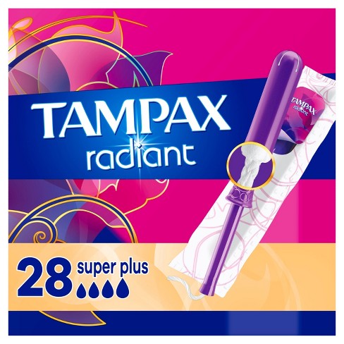 Tampax Radiant Super Plus Absorbency Tampons 28ct Target