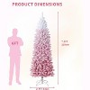 7.5Ft Pencil Christmas Tree, Slim Artificial Xmas Tree, Skinny Fake Flocked Pink Gradient, Holiday Decorations - 4 of 4