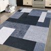 Washable Modern Geometric Rug Non Slip Low Pile Rug Soft Throw Floor Cover Foldable Indoor Carpet for Living Room Bedroom Playroom Nursery - 3 of 4