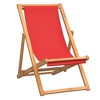 vidaXL Folding Beach Chair — Comfortable, Adjustable, and Portable — Durable Solid Teak Hard Wood Construction — Red - 2 of 4