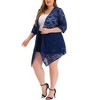 Agnes Orinda Women's Plus Size Draped Shawls Lightweight Open Front Lace Date Cardigans - 2 of 4